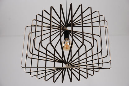 LUWALD NO.01 Pendelleuchte aus Holz, handgefertigt, zylinderförmig, schwarz, ausgeschaltet, schräg von unten